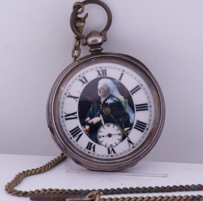 Antique Sterling Silver Pocket Watch-Awarded by Queen Victoria of UK c1890's