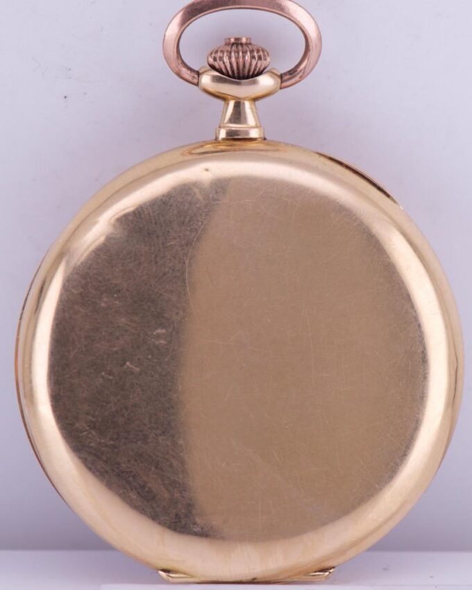 Antique 18k Gold Enamel Pocket Watch-Madonna Della Sedia-c1900 by Lergines