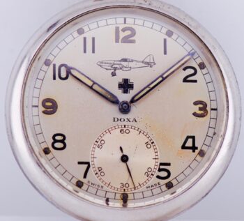 WWII Doxa Pocket Watch Military Pilot's Ace Award c1940's RARE Perfect Working