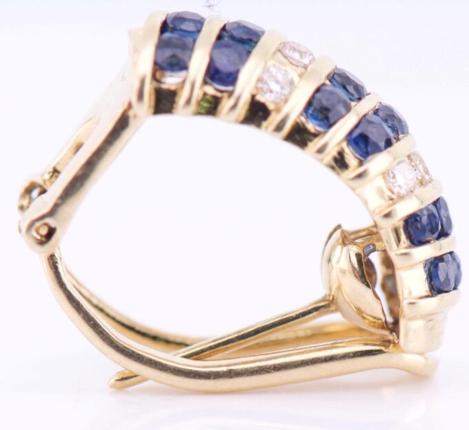 Amazing Vintage Estate Earrings Set-18k Solid Gold Sapphires and Diamonds