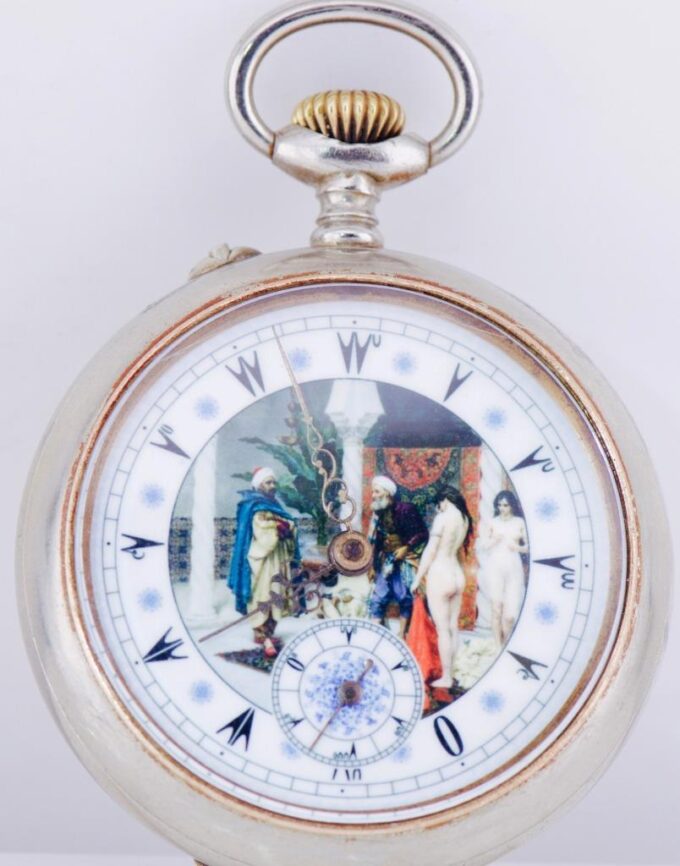 Antique Moeris Pocket Watch for Ottoman / Turkish Market c1890's Enamel Dial