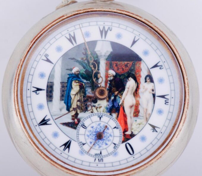 Antique Moeris Pocket Watch for Ottoman / Turkish Market c1890's Enamel Dial