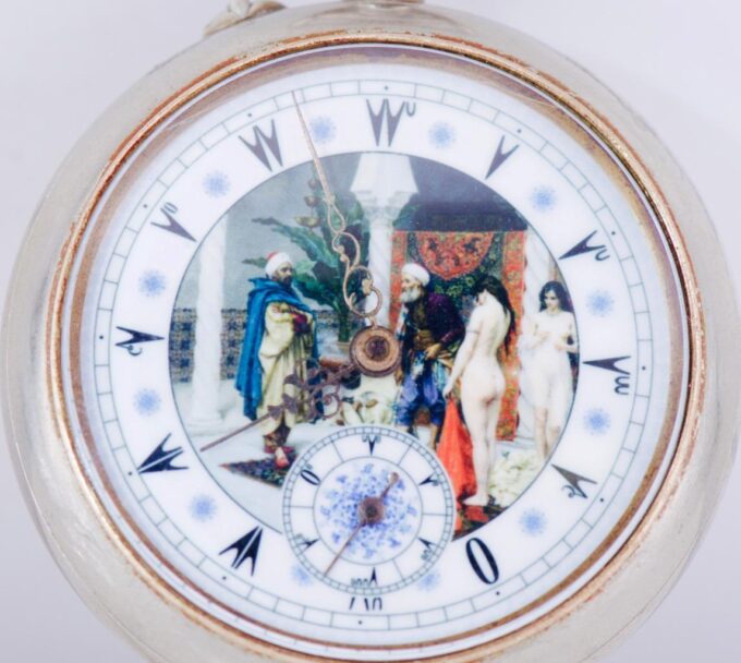 Antique Moeris Pocket Watch for Ottoman / Turkish Market c1890's Enamel Dial