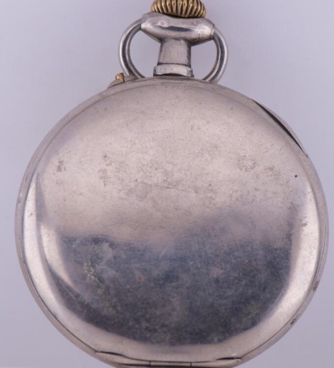 WWI Doxa Pocket Watch Military Officer's Award Fancy Enamel Dial OVERSIZE 65mm