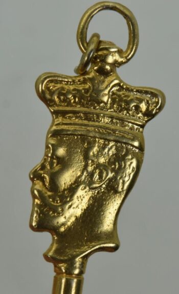 Antique Imperial Russ 14k Solid GOLD Pocket Watch Key Fob Tsar Nicholas II Head