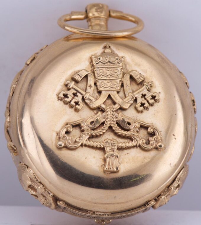 Antique Gilt Verge Fusee Skull Pocket Watch for Vatican City-Pope Pius IX c1840