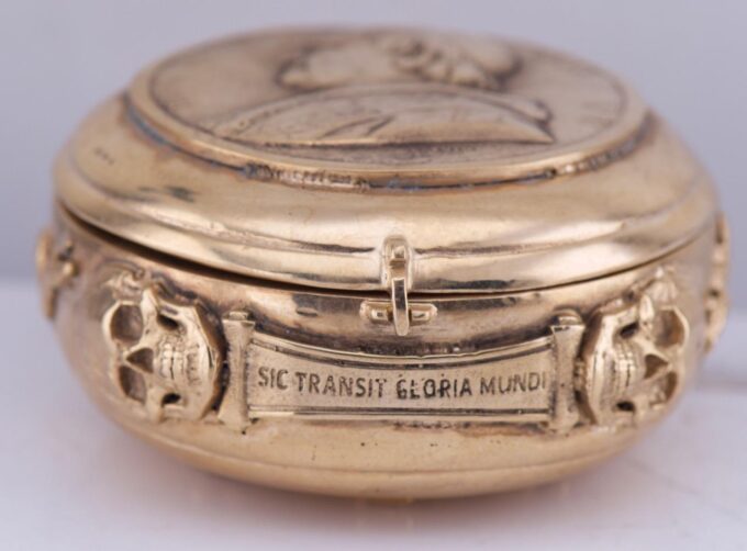 Antique Gilt Verge Fusee Skull Pocket Watch for Vatican City-Pope Pius IX c1840