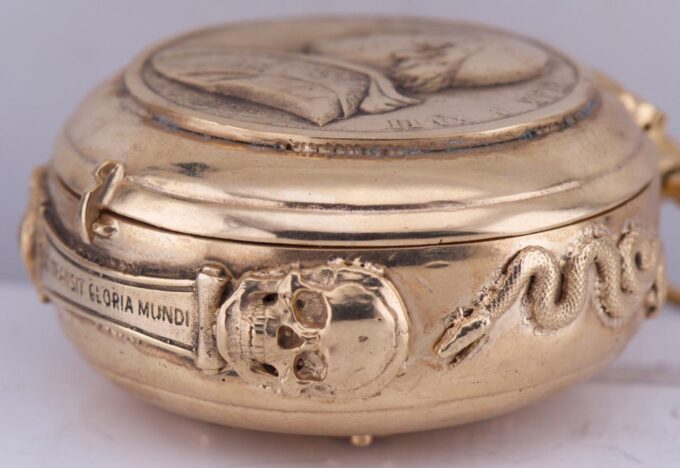 Antique Gilt Verge Fusee Skull Pocket Watch for Vatican City-Pope Pius IX c1840