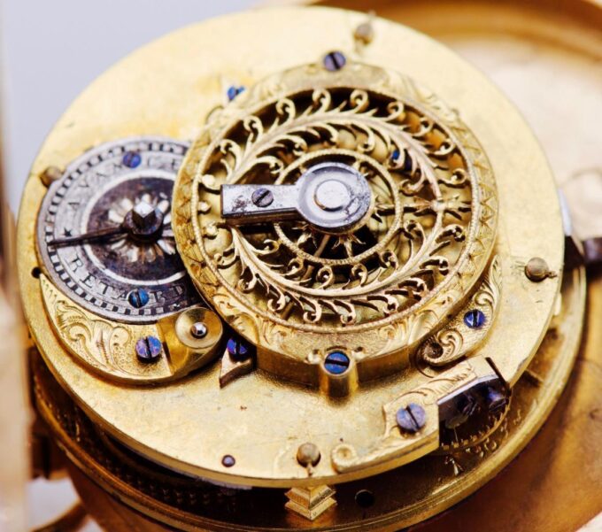 Antique Gilt Verge Fusee Skull Pocket Watch for Vatican City-Pope Pius IX c1840