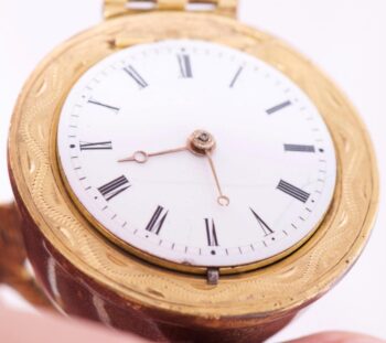 Antique Imperial Tsar's Era Easter Egg Desk Clock Gilt Silver Verge Fusee c1790s