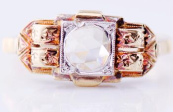Antique Victorian Ladies Engagement Ring 0.5ct Diamond 18k Gold c1890's-Size 6