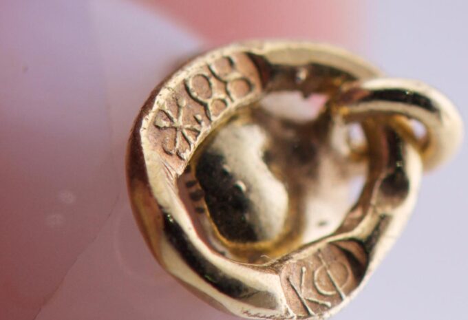Antique FABERGE Hand Carved Agate Hard Stone / Garnets Easter Egg Pendant c1890