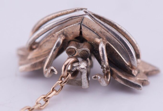 Antique Victorian Fly Brooch Scarf Clip Gold Silver Diamond Pearls Ruby Sapphire