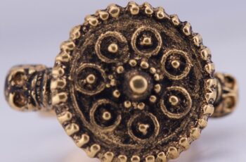 Antique Georgian Poison Skull Ring Occultist Ornate Git Silver c1780s