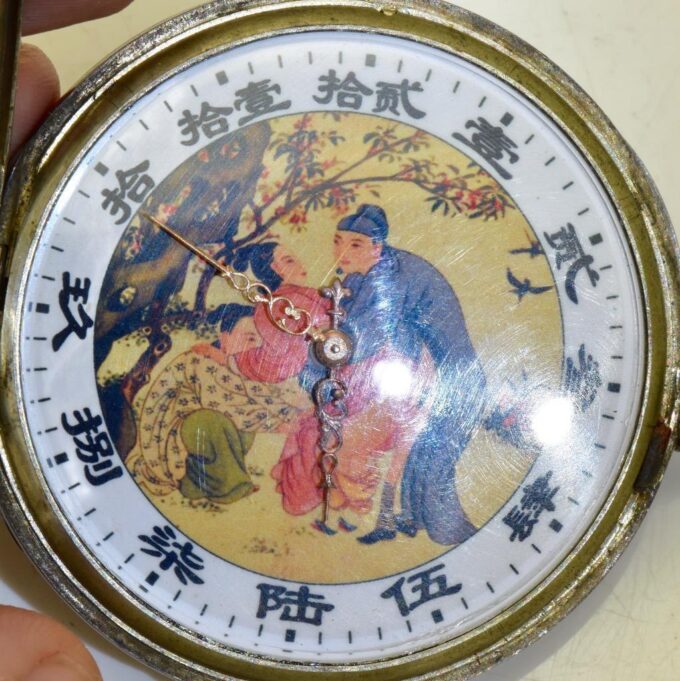 Antique Silver Full Hunter Railway Pocket Watch for Chinese Market by T.J.Cooper