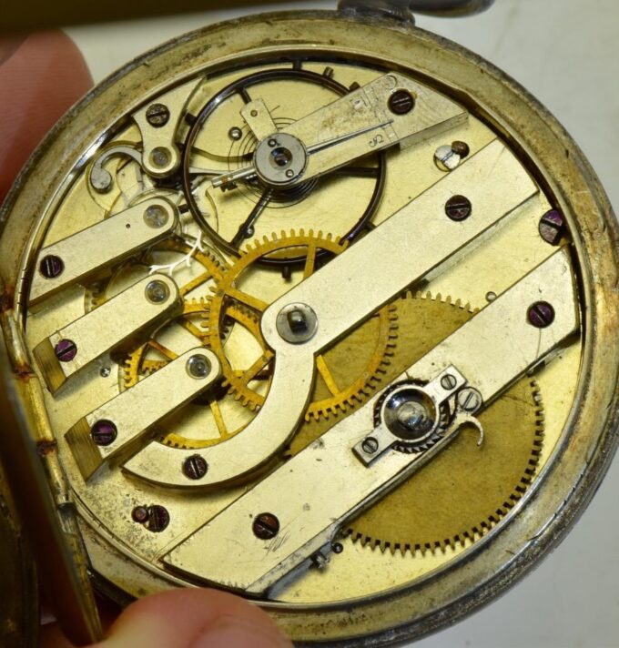 Antique Silver Full Hunter Railway Pocket Watch for Chinese Market by T.J.Cooper