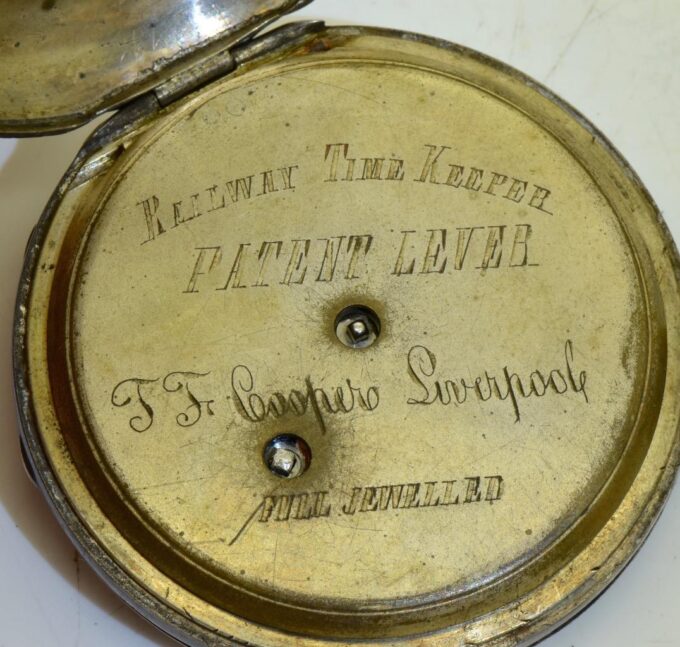 Antique Silver Full Hunter Railway Pocket Watch for Chinese Market by T.J.Cooper