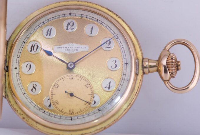 Antique Imperial 14k Gold Enamel Audemars Freres Pocket Watch Royal Award c1900s