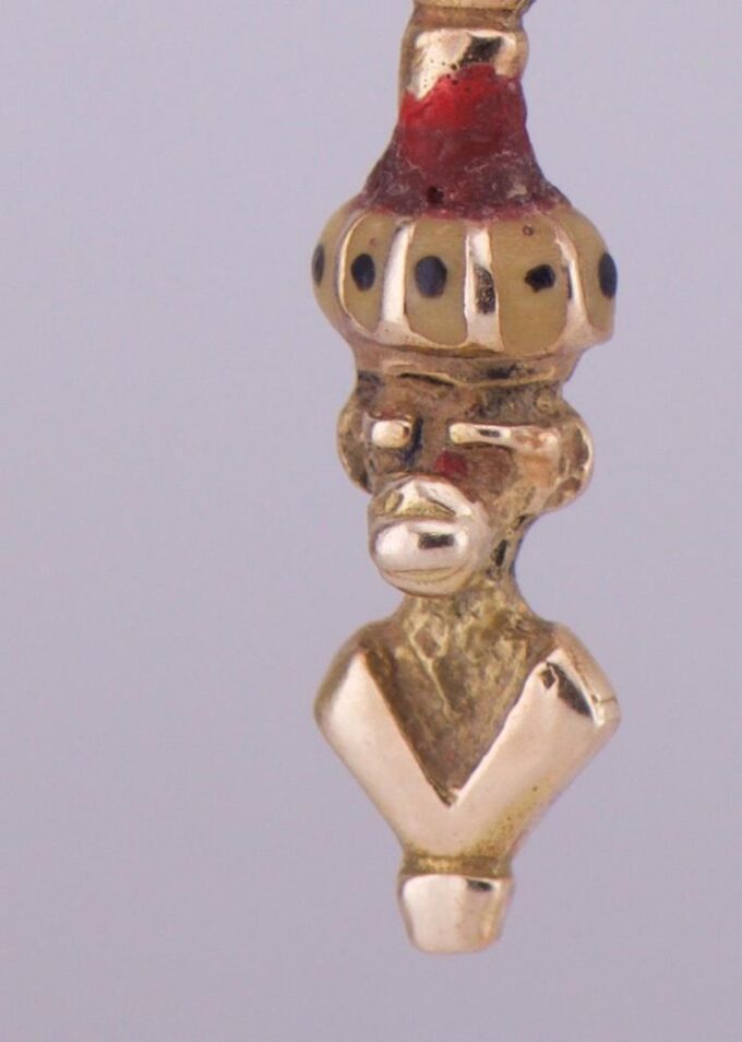 Unusual Antique Victorian 14k Gold and Enamel Cross Pendant Fob c1900's