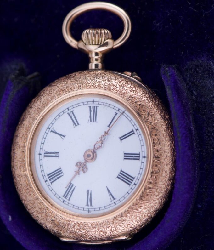 Antique 14k Gold Enamel Pocket Watch for the Cabinet of Empress Alexandra c1900s