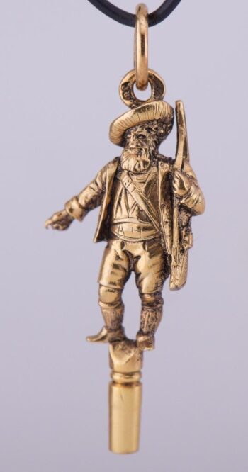 Antique 18k Gilt Silver Figurine Key Fob for Verge Fusee Pocket Watches c1890s