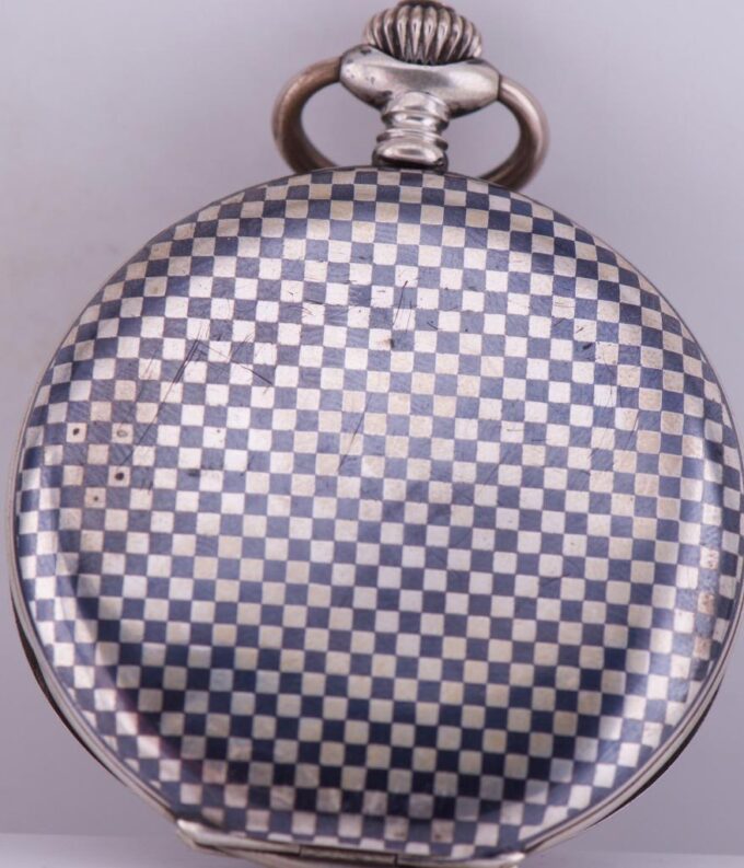Antique Imperial "Silvana" Pocket Watch Silver Niello Tsar Nicholas II on Dial