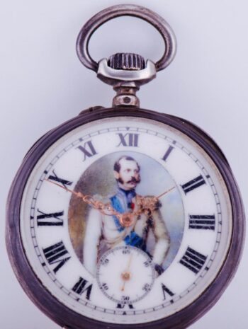 Imperial Era Army Officer's Award Silver Pocket Watch-King Alexander II on Dial