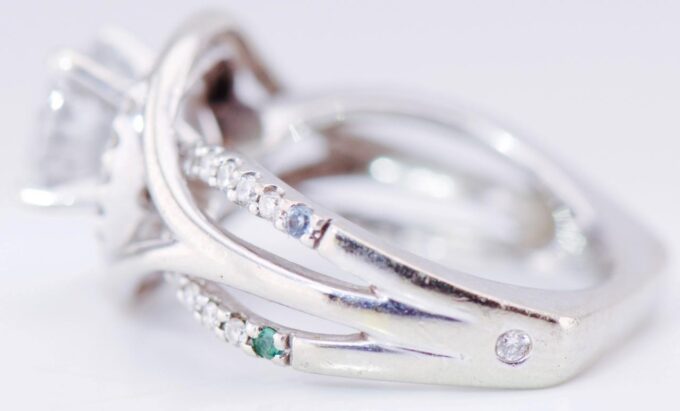 Estate Designers Yalina Engagement Ring 14k White Gold and 2ct Diamond