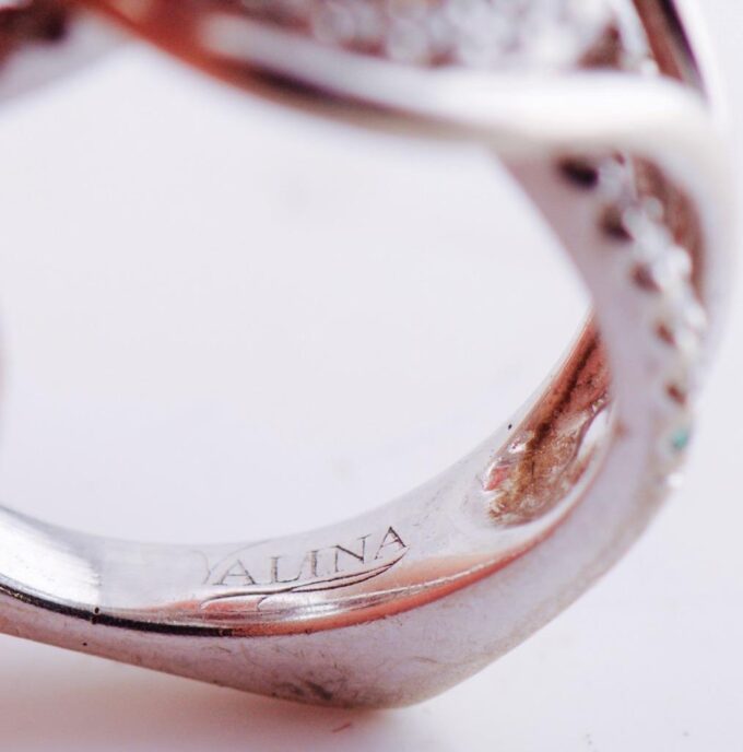 Estate Designers Yalina Engagement Ring 14k White Gold and 2ct Diamond