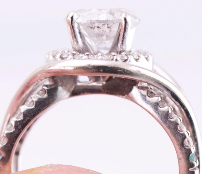 Estate Designers Yalina Engagement Ring 14k White Gold and 2ct Diamond