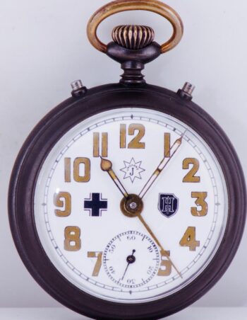 Antique Junghans ALARM Gunmetal Pocket Watch-German Military Officer's Award