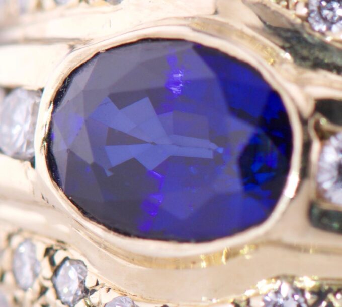 Vintage French Boucheron Ring-18k Gold Diamond 1.5ct Sapphire IGSL CERTIFICATE