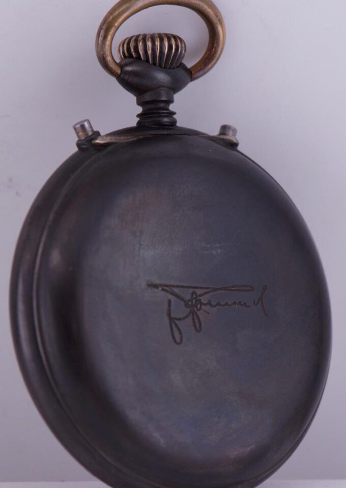 Antique Junghans ALARM Gunmetal Pocket Watch-German Military Officer's Award