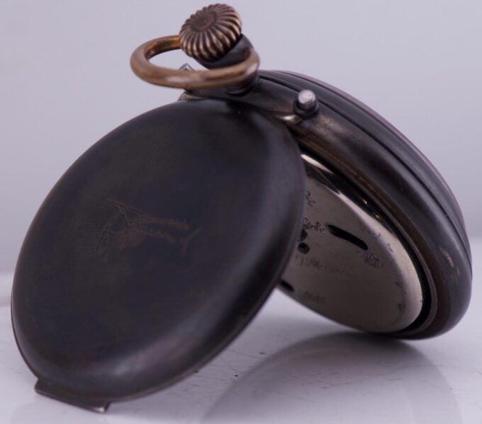 Antique Junghans ALARM Gunmetal Pocket Watch-German Military Officer's Award