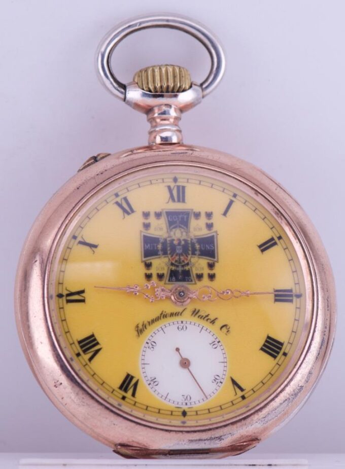 Antique Silver Pocket Watch "International Watch Co" for German Market c1900 Box