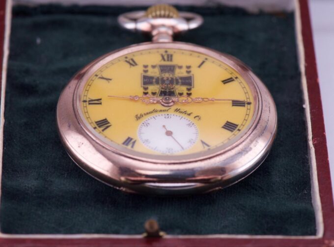 Antique Silver Pocket Watch "International Watch Co" for German Market c1900 Box