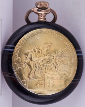 Antique WWI German Officer's Award Zenith Pocket Watch-Agate Hard Stone Case
