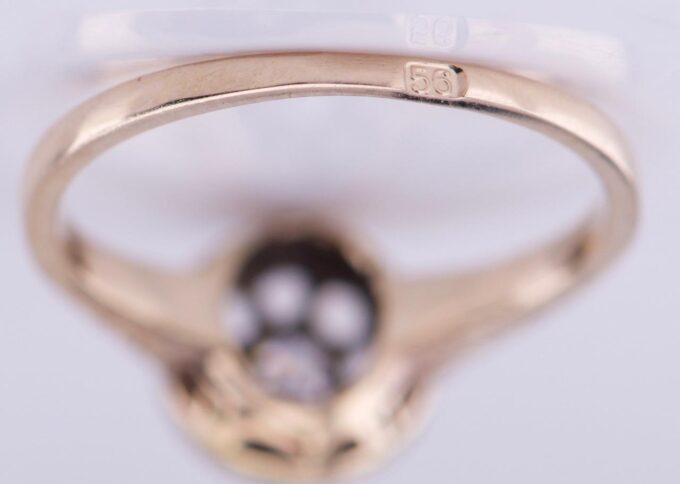 Amazing Antique Empire Ladies Ring 14k Gold and Old Rose Cut Diamonds c1900's.