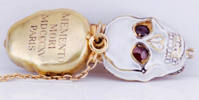 Antique French Occultists Pocket Watch Verge Fusee-Memento Mori-Skull Shape Case