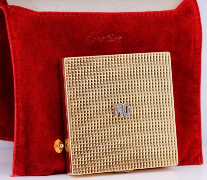 Antique Cartier Paris 18k Gold Diamonds Cigarette Case-Princess Marie d'Orléans