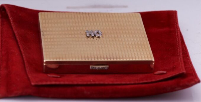 Antique Cartier Paris 18k Gold Diamonds Cigarette Case-Princess Marie d'Orléans