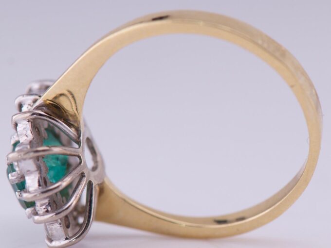 Antique Empire 18k Gold Ladies Ring 1.3ct Emerald Diamonds c1912 Tsar's Era
