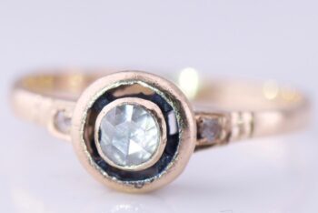 Antique Victorian Ladies Ring 14k Gold and Old Rose Cut Diamond c1880's