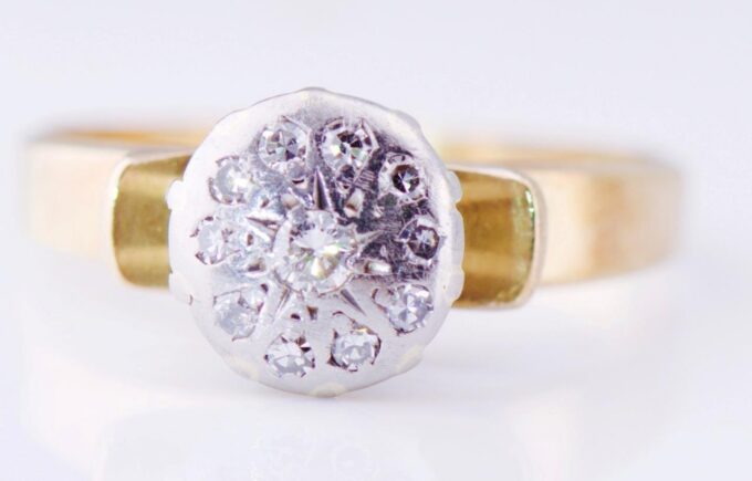 Antique Art-Deco Ladies Ring Carl Bucherer 18k Gold Diamonds c1930's