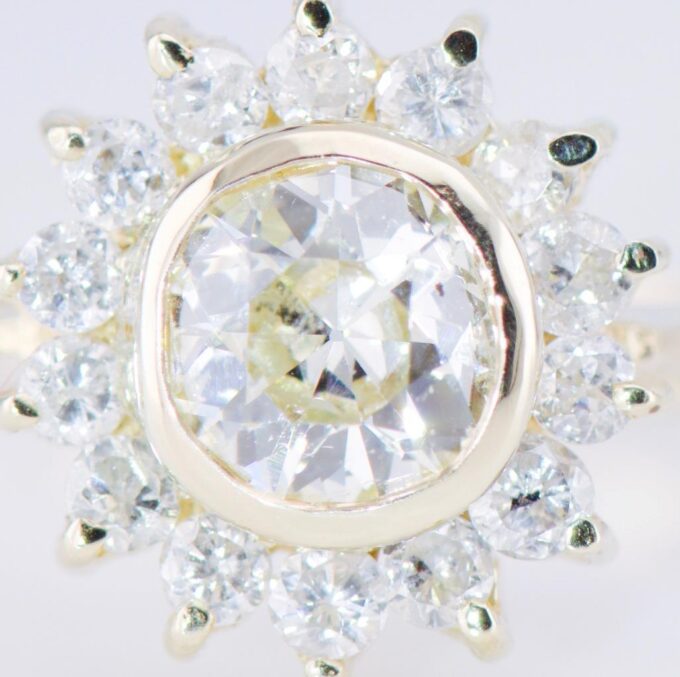 Antique French Chaumet 18k Gold 1.8ct Diamond Ladies Ring c1930's Art-Deco Era