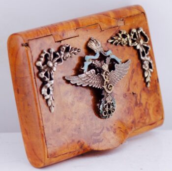 Antique Imperial Tsar's Era Faberge Jewelled Birch Wood Cigarette Case c1890's