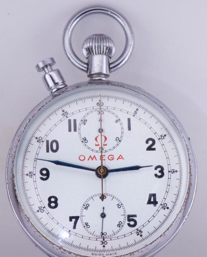 Antique Omega Rattrapante Split Seconds Chronograph Olympic Games Pocket Watch