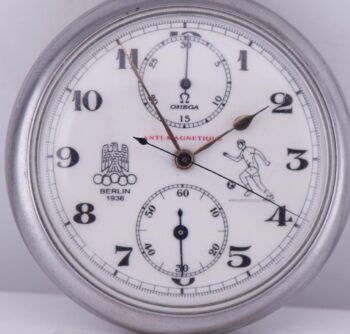 Antique Omega CHRONOGRAPH Pocket Watch c1936 Berlin Olympic Games Football
