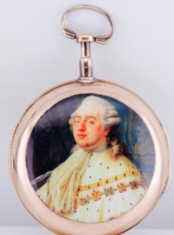 Antique French 18k Gold Enamel Pocket Watch Verge Fusee for King Louis XVI c1780