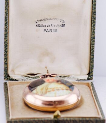 Antique French 18k Gold Enamel Pocket Watch Verge Fusee for King Louis XVI c1780